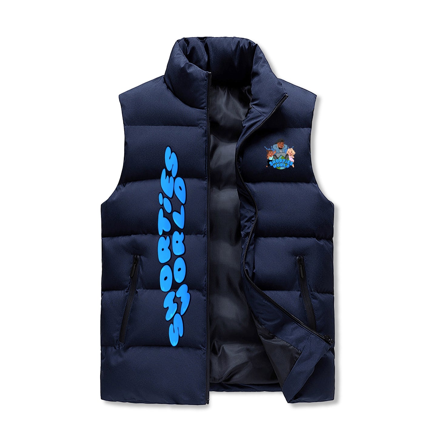 Mens Warm Stand Collar Zip Up Puffer Vest