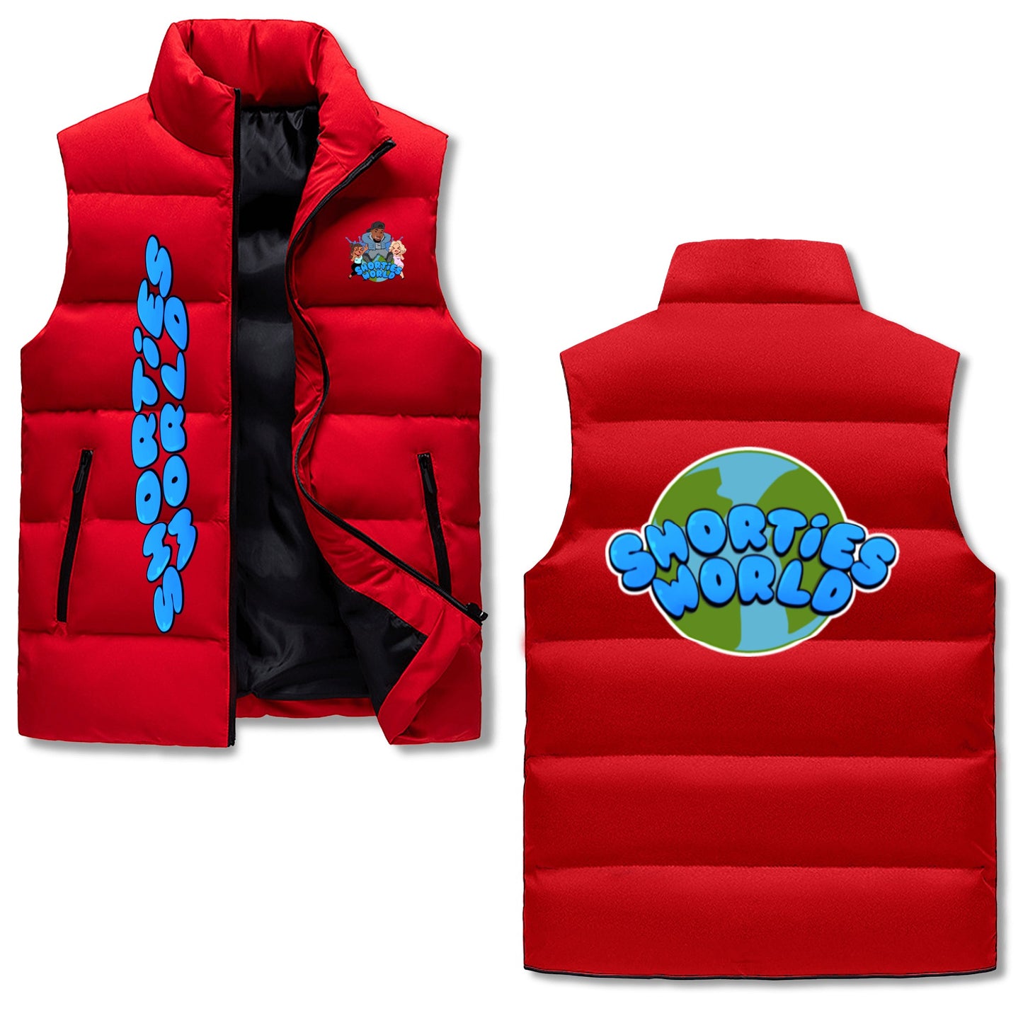 Mens Warm Stand Collar Zip Up Puffer Vest