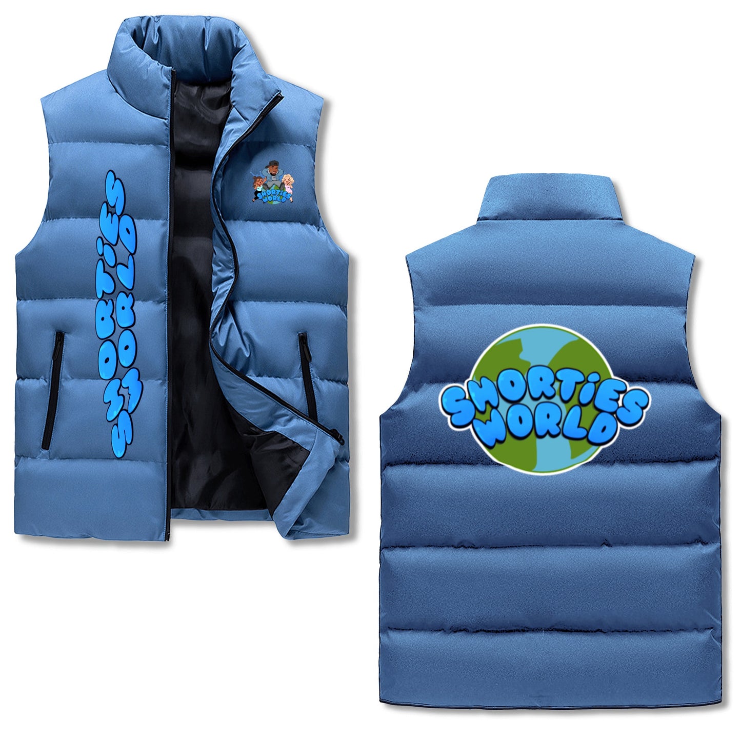 Mens Warm Stand Collar Zip Up Puffer Vest