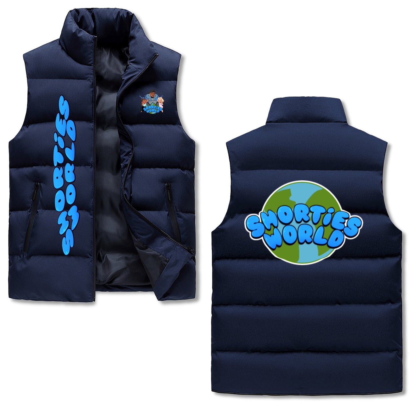 Mens Warm Stand Collar Zip Up Puffer Vest