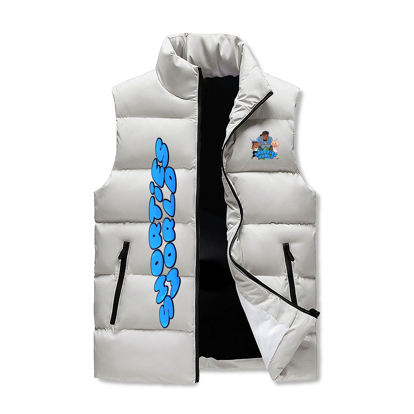 Mens Warm Stand Collar Zip Up Puffer Vest