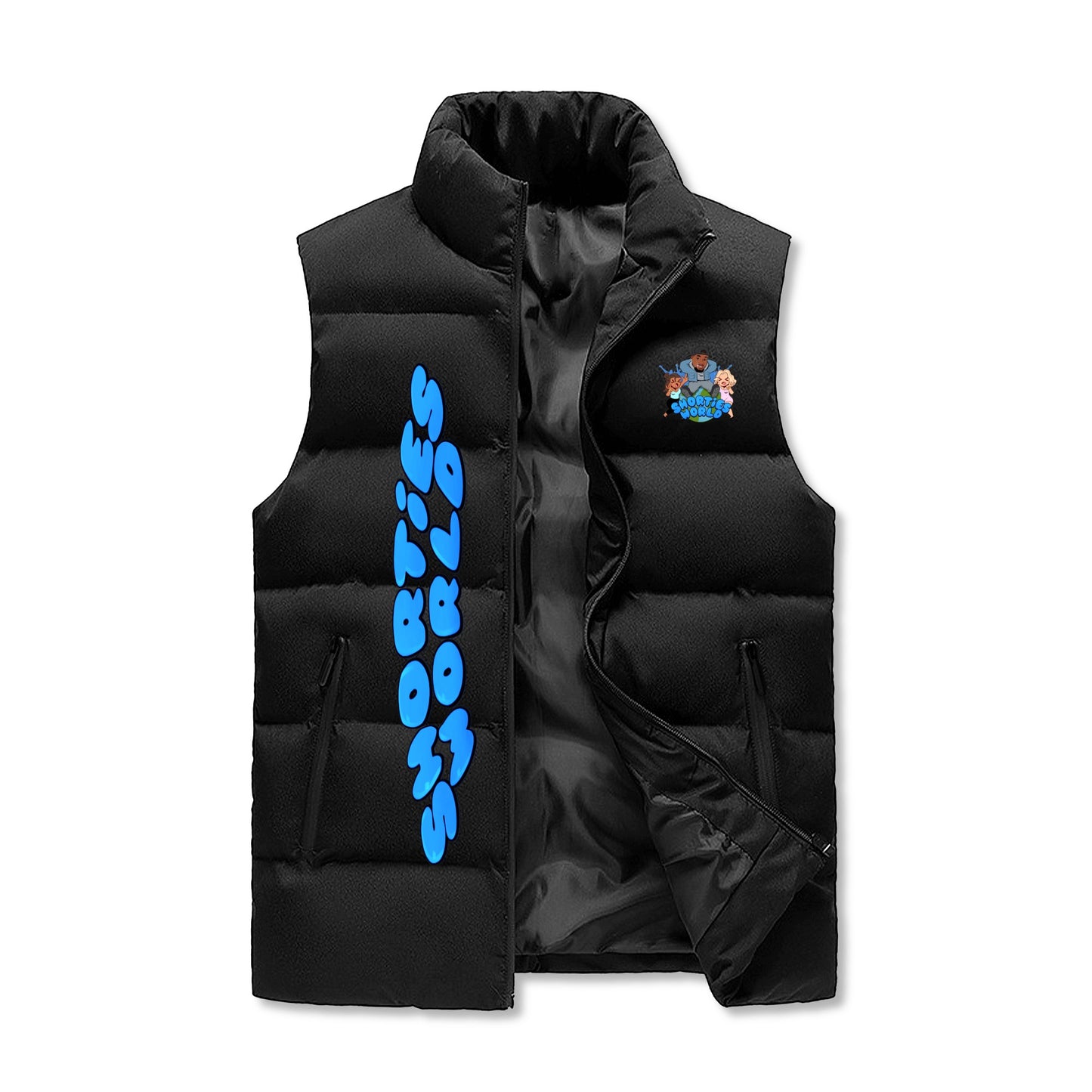 Mens Warm Stand Collar Zip Up Puffer Vest