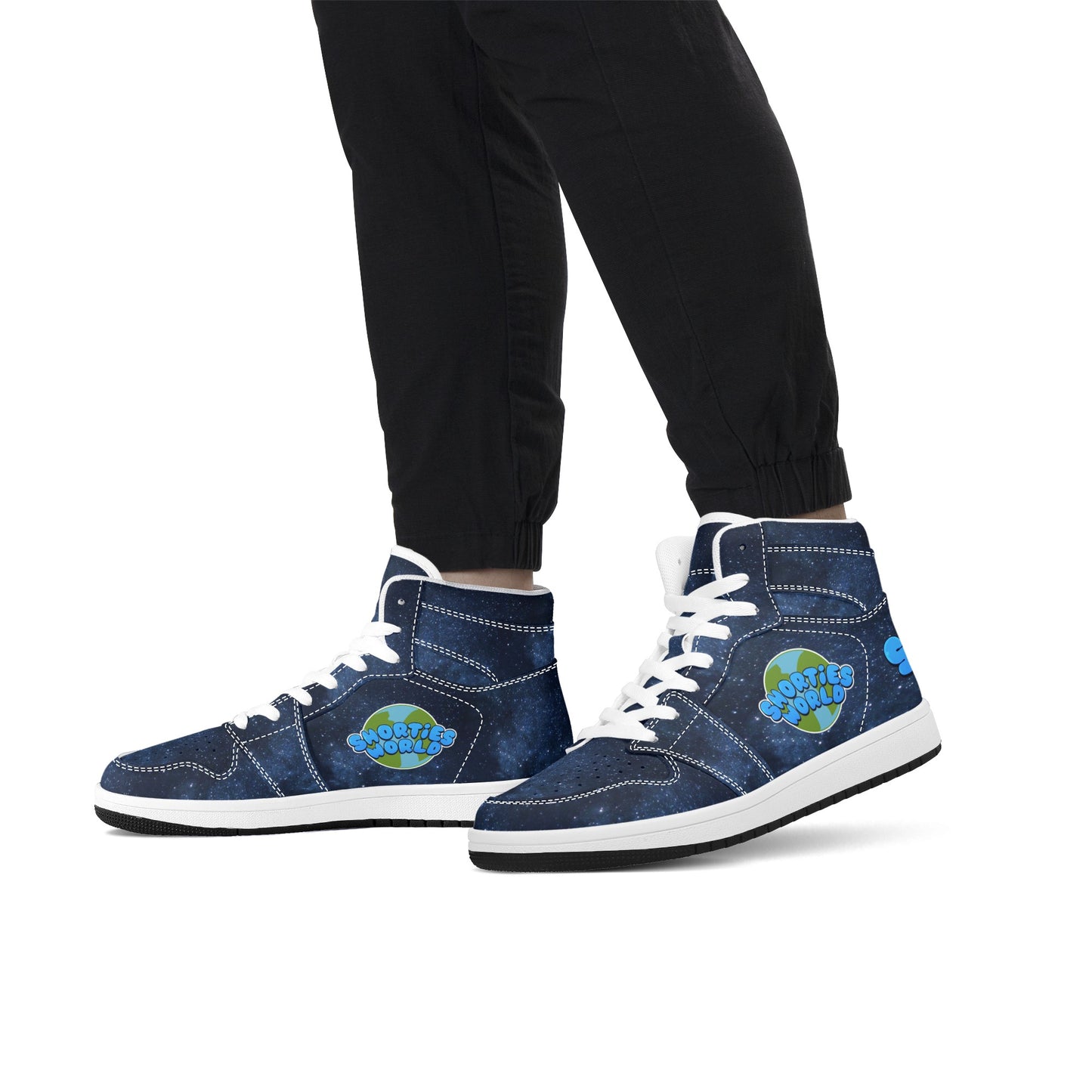 Mens High Top Leather Sneakers