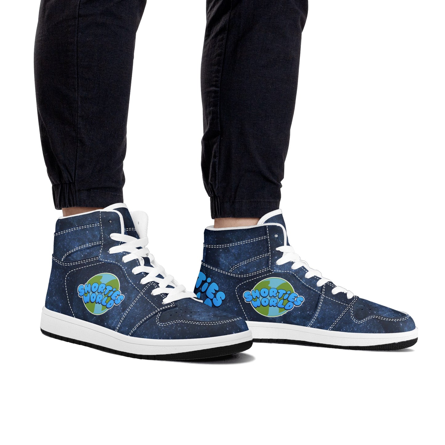 Mens High Top Leather Sneakers