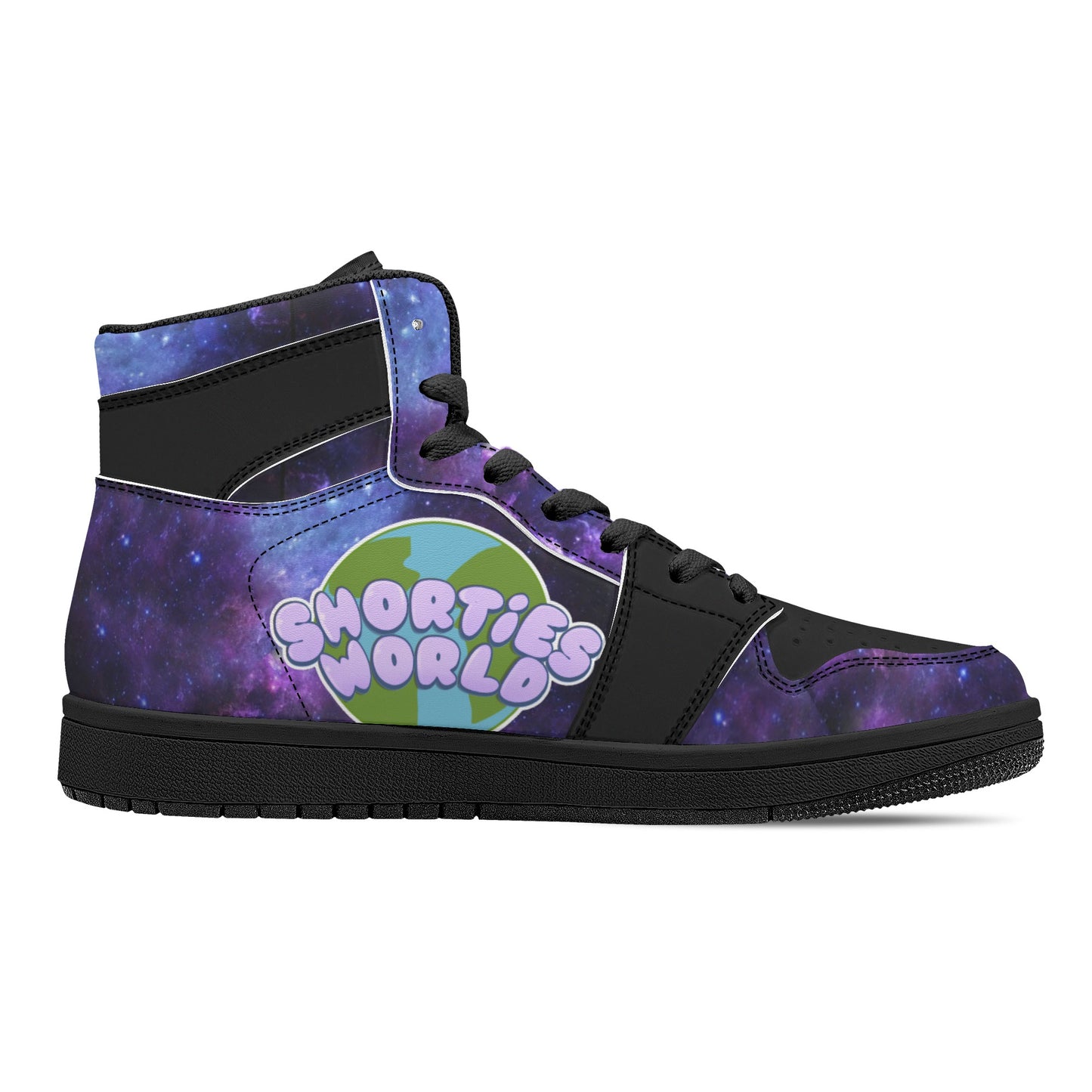 Mens Black High Top Leather Sneakers