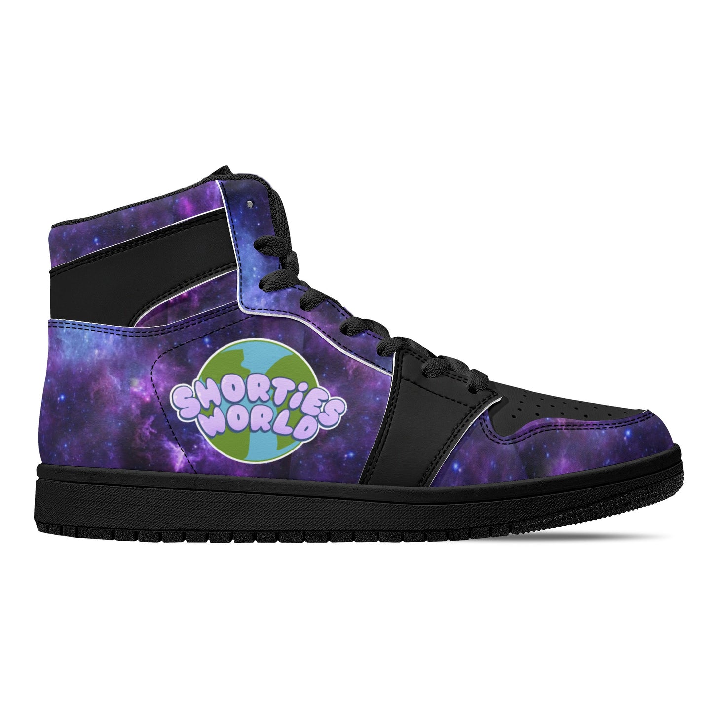 Mens Black High Top Leather Sneakers