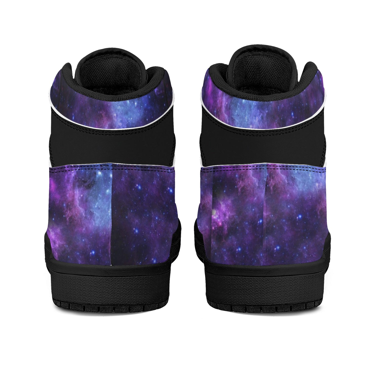 Mens Black High Top Leather Sneakers