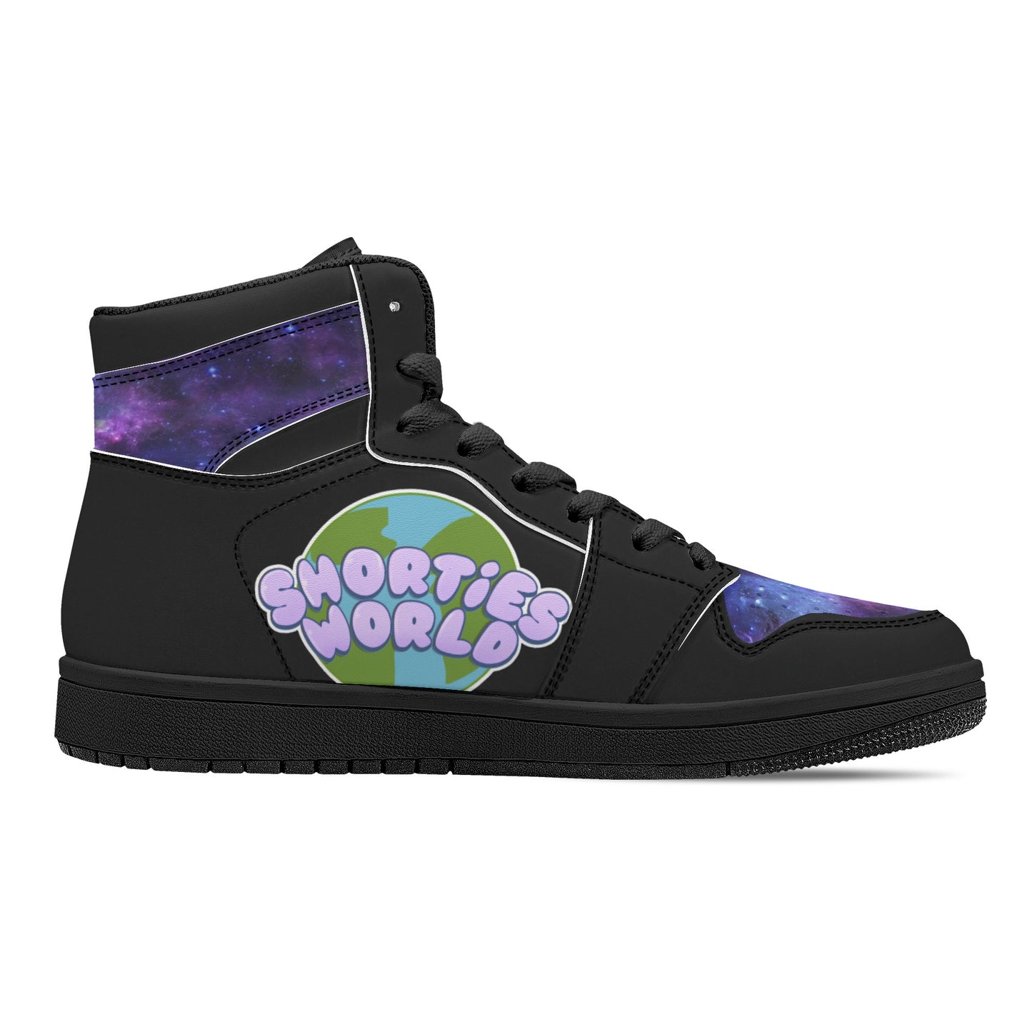 Mens Black High Top Leather Sneakers