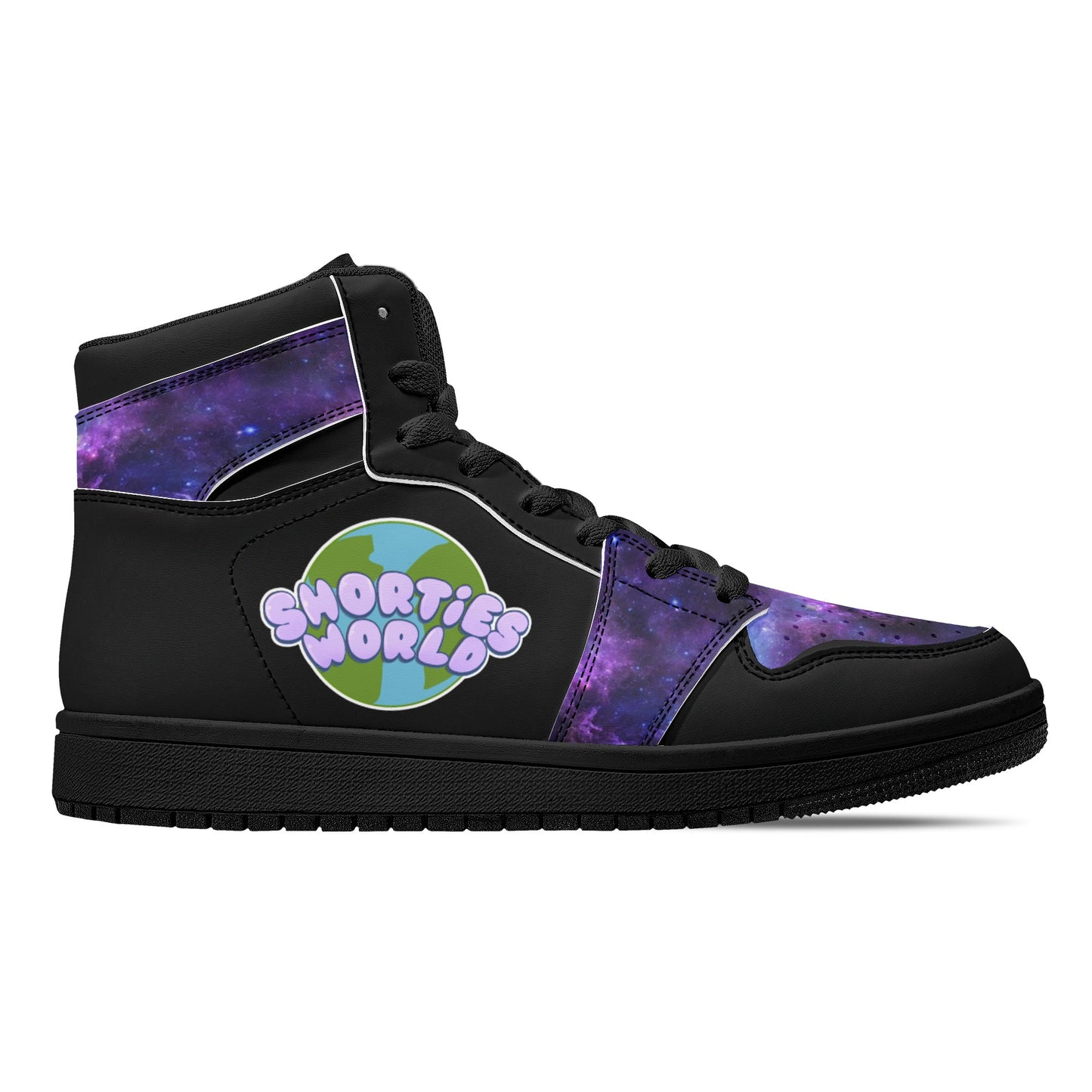 Mens Black High Top Leather Sneakers