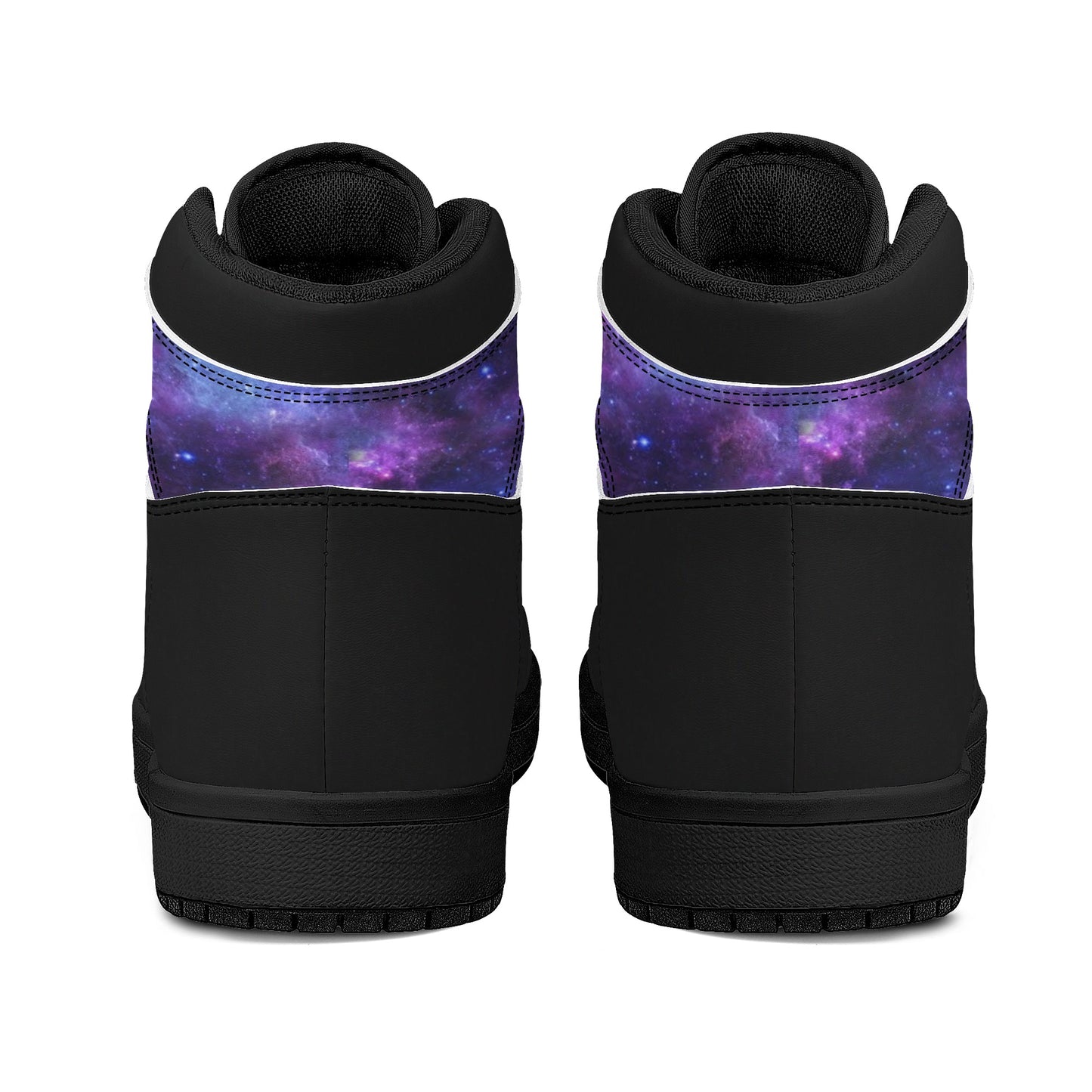 Mens Black High Top Leather Sneakers