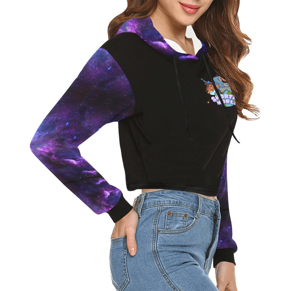 Women's All Over Print Cropped Hoodie (Model H22)