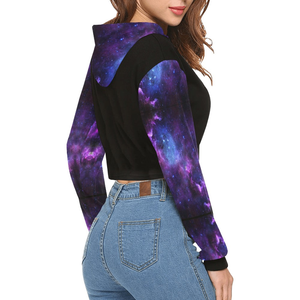 Women's All Over Print Cropped Hoodie (Model H22)