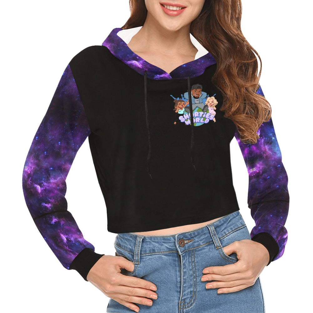 Women's All Over Print Cropped Hoodie (Model H22)