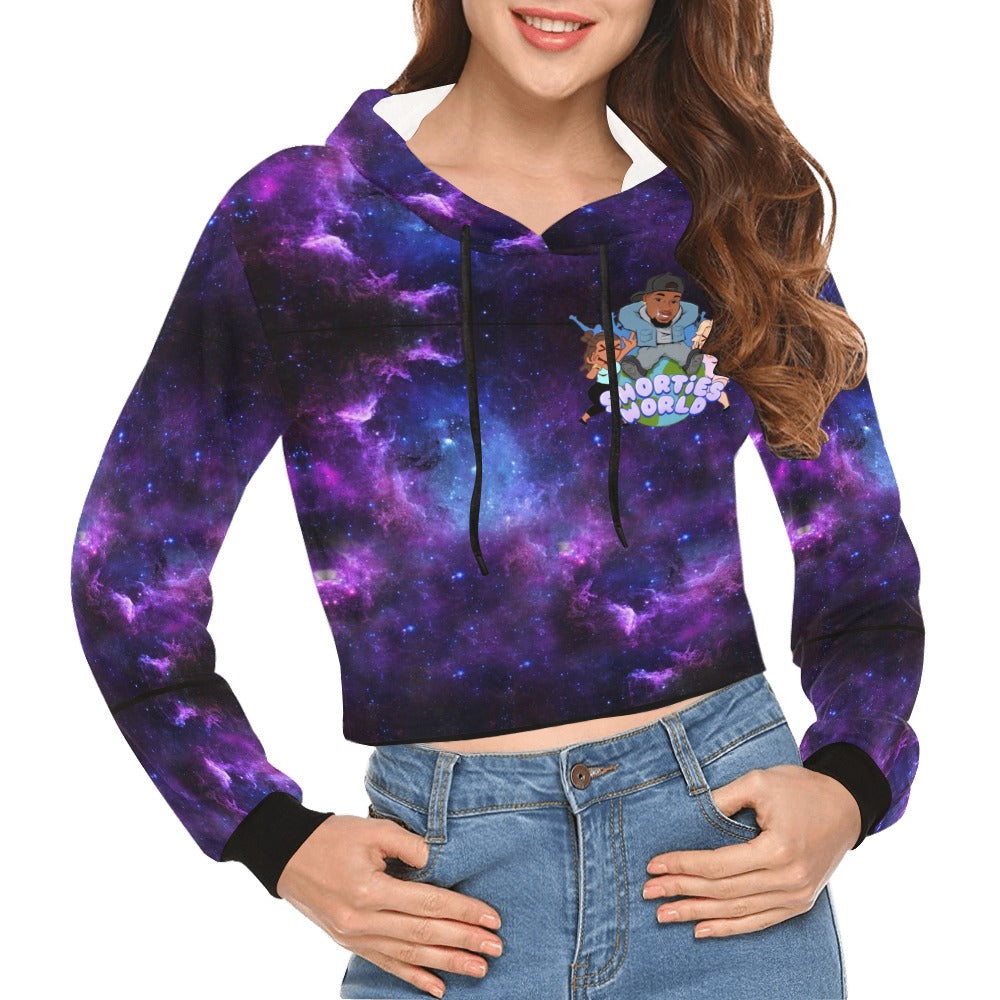 Women's All Over Print Cropped Hoodie (Model H22)